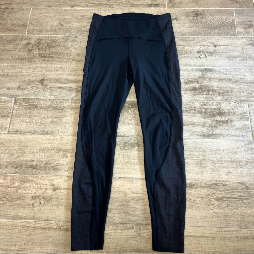 Lululemon‎ Wunder Under Hi-Rise Tight 28" Adorned Emboss Black Size 8 LW5BCYS